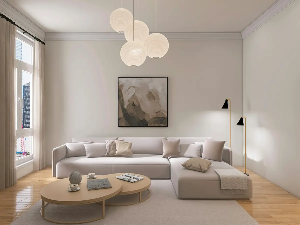 After: a light, bright living room