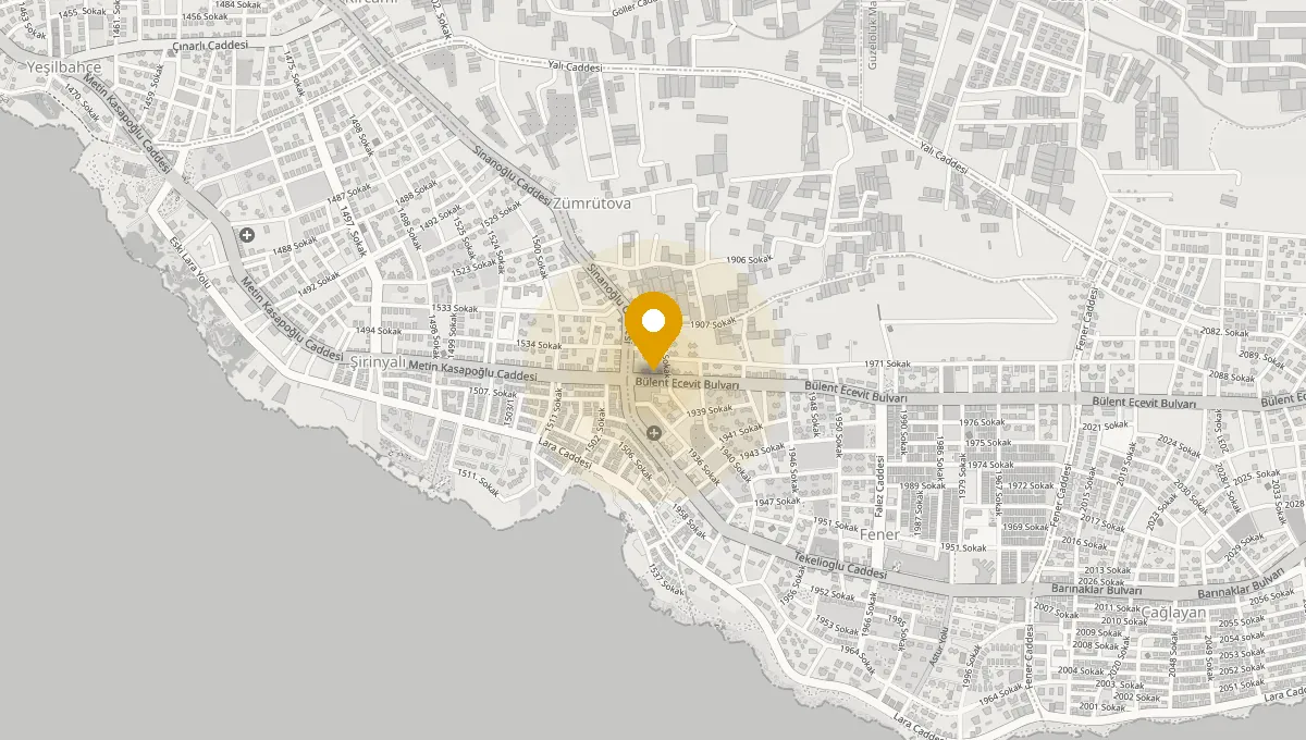 A map showing the office in Muratpaşa, Antalya